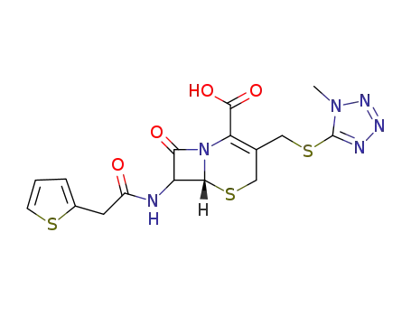 3-(((1-methyl-1H-tetrazol-5-yl)thio)methyl)-7-(2-(2-thienyl)acetamido)-3-cephem-4-carboxylic acid
