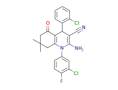 2-amino-4-(2-chlorophenyl)-1-(3-chloro-4-fluorophenyl)-7,7-dimethyl-1,4,5,6,7,8-hexahydro-5-oxo-quinoline-3-carbonitrile