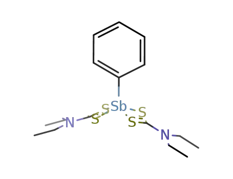 Molecular Structure of 18615-16-2 (5,7-Dithia-3,9-diaza-6-stibaundecane,3,9-diethyl-6-phenyl-4,8-dithioxo- (9CI))