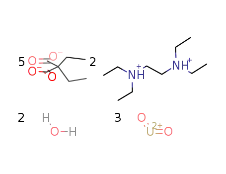 N,N,N',N'-tetraethylethylenediammonium pentakis(diethylmalonato) tris[dioxouranate(VI)] dihydrate