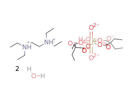 N,N,N',N'-tetraethylethylenediammonium bis(diethylmalonato) aqua dioxouranate(VI) dihydrate