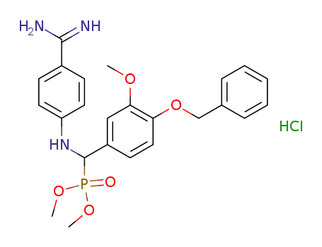 [(4-benzyloxy-3-methoxyphenyl)(4-carbamimidoylphenylamino)methyl]phosphonic acid dimethyl ester hydrochloride