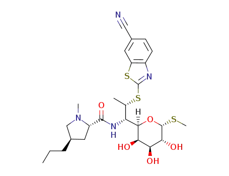 7(S)-7-(6-cyanobenzo[d]thiazol-2-ylthio)-7-deoxylincomycin