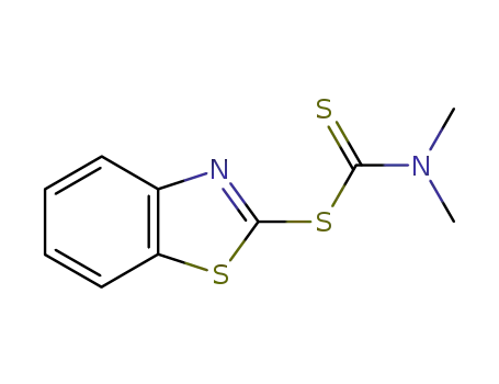 Molecular Structure of 3432-25-5 (Dimethyldithiocarbamic acid benzothiazole-2-yl ester)