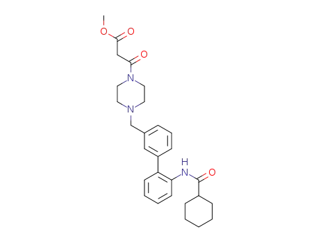 methyl 3-(4-((2'-(cyclohexanecarboxamido)biphenyl-3-yl)methyl)piperazin-1-yl)-3-oxopropanoate