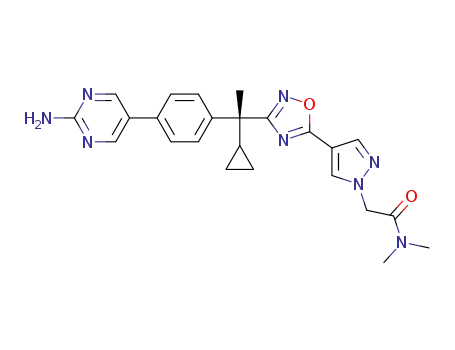 2-[4-(3-{(1R)-1-[4-(2-aminopyrimidin-5-yl)phenyl]-1-cyclopropylethyl}-1,2,4-oxadiazol-5-yl)-1H-pyrazol-1-yl]-N,N-dimethylacetamide