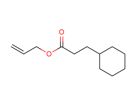 2705-87-5,Allyl cyclohexylpropionate,Cyclohexanepropanoicacid, 2-propenyl ester (9CI);Cyclohexanepropionic acid, allyl ester (8CI);2-Propenyl 3-cyclohexylpropanoate;Ananolide;