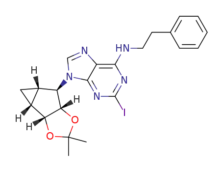 (1R,2R,3S,4R,5S)-4-(2-iodo-6-(2-phenylethylamino)-9H-purin-9-yl)-2',3'-O-(isopropylidene)bicyclo[3.1.0]hexane