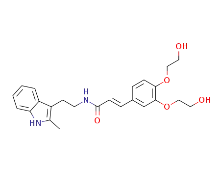 (E)-3-(3,4-bis(2-hydroxyethoxy)phenyl)-N-(2-(2-methyl-1H-indol-3-yl)ethyl)acrylamide