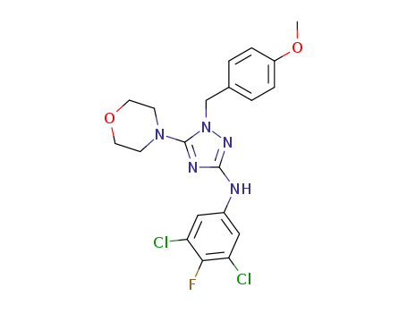 (3,5-dichloro-4-fluorophenyl)-[1-(4-methoxybenzyl)-5-morpholin-4-yl-1H-[1,2,4]triazol-3-yl]amine