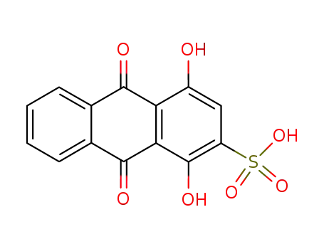 Molecular Structure of 145-48-2 (1,4-Dihydroxyanthraquinone-2-sulfonic acid)