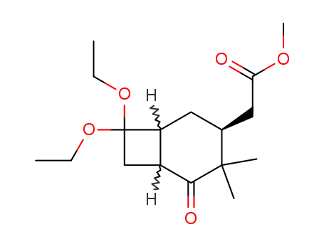 4-carbomethoxymethyl-7,7-diethoxy-3,3-dimethylbicyclo<4.2.0>octan-2-one
