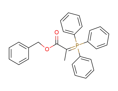 Molecular Structure of 63613-50-3 (Propanoic acid, 2-(triphenylphosphoranylidene)-, phenylmethyl ester)