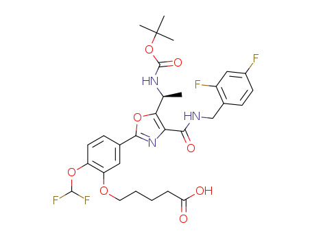 (S)-5-(5-(5-(1-((tert-butoxycarbonyl)amino)ethyl)-4-((2,4-difluorobenzyl)carbamoyl)oxazol-2-yl)-2-(difluoromethoxy)phenoxy)pentanoic acid