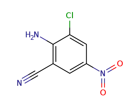 Molecular Structure of 20352-84-5 (2-Amino-3-chloro-5-nitrobenzonitrile)