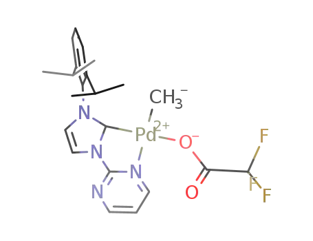 methyl(trifluoroacetato)(1-(2-pyrimidyl)-3-(2,6-diisopropylphenyl)imidazolin-2-ylidene)palladium(II)