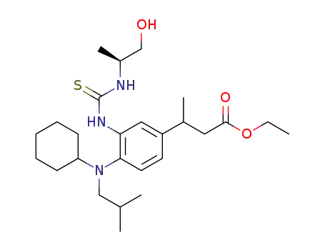 ethyl 3-(4-(cyclohexyl(isobutyl)amino)-3-(3-((S)-1-hydroxypropan-2-yl)thioureido)phenyl)butanoate