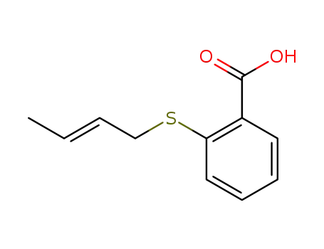 Molecular Structure of 19698-44-3 (2-[(2E)-but-2-en-1-ylsulfanyl]benzoic acid)