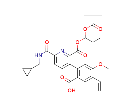 2-(6-((cyclopropylmethyl)carbamoyl)-2-((2-methyl-1-(pivaloyloxy)propoxy)carbonyl)pyridin-3-yl)-4-methoxy-5-vinylbenzoic acid