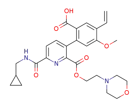 2-(6-((cyclopropylmethyl)carbamoyl)-2-((2-morpholinoethoxy)carbonyl)pyridin-3-yl)-4-methoxy-5-vinylbenzoic acid