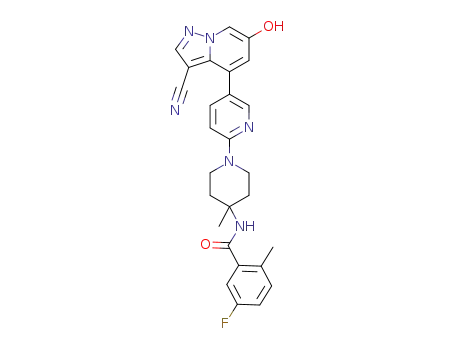 N-(1-(5-(3-cyano-6-hydroxypyrazolo[1,5-a]pyridin-4-yl)pyridin-2-yl)-4-methylpiperidin-4-yl)-5-fluoro-2-methylbenzamide