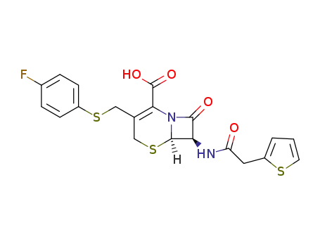 (6R,7R)-3-(((4-fluorophenyl)thio)methyl)-8-oxo-7-(2-(thiophen-2-yl)acetamido)-5-thia-1-azabicyclo[4.2.0]oct-2-ene-2-carboxylic acid