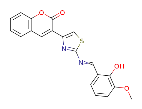 3-(2-(((2-hydroxy-3-methoxyphenyl)methylene)amino)-4-thiazolyl)-2H-1-benzopyran-2-one