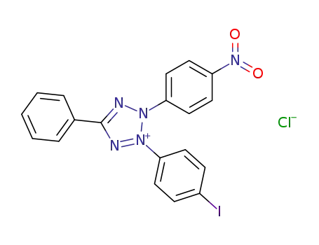 Molecular Structure of 146-68-9 (2-(4-Iodophenyl)-3-(4-nitrophenyl)-5-phenyltetrazolium chloride)