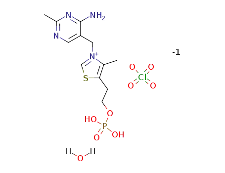 3-(4-amino-2-methyl-pyrimidin-5-ylmethyl)-4-methyl-5-(2-phosphonooxy-ethyl)-thiazolium; perchlorate