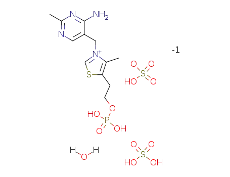 3-(4-amino-2-methyl-pyrimidin-5-ylmethyl)-4-methyl-5-(2-phosphonooxy-ethyl)-thiazolium; disulfate