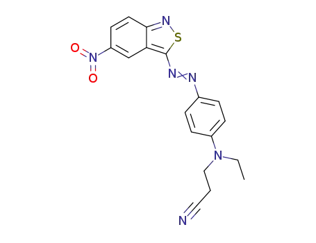 Molecular Structure of 76486-28-7 (Propanenitrile,
3-[ethyl[4-[(5-nitro-2,1-benzisothiazol-3-yl)azo]phenyl]amino]-)