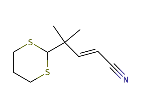 (E)-4-(1,3-dithian-2-yl)-4-methylpent-2-enenitrile