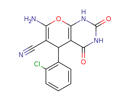 7‐amino‐5‐(2‐chlorophenyl)‐2,4‐dioxo‐1,3,4,5‐tetrahydro‐2H‐pyrano[2,3‐d]pyrimidine‐6‐carbonitrile