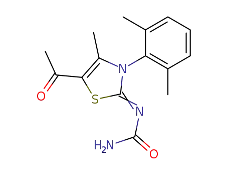 2-Aminocarbonylimino-3-(2,6-dimethylphenyl)-4-methyl-5-acetyl-thiazolin