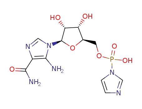 Imidazol-1-yl-phosphonic acid mono-[(2R,3S,4R,5R)-5-(5-amino-4-carbamoyl-imidazol-1-yl)-3,4-dihydroxy-tetrahydro-furan-2-ylmethyl] ester