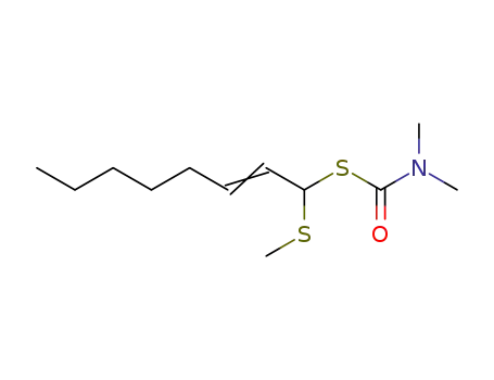 Molecular Structure of 65367-45-5 (Carbamothioic acid, dimethyl-, S-[1-(methylthio)-2-octenyl] ester)