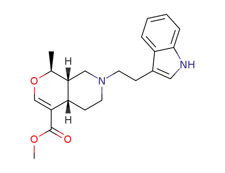 Molecular Structure of 51020-37-2 (1H-Pyrano[3,4-c]pyridine-4-carboxylic acid,4a,5,6,7,8,8a-hexahydro-7-[2-(1Hindol- 3-yl)ethyl]-1-methyl-,methyl ester,(1S,4aS,8aS)- )