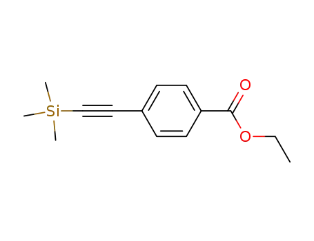 Molecular Structure of 150969-54-3 (Benzoic acid, 4-[(trimethylsilyl)ethynyl]-, ethyl ester)