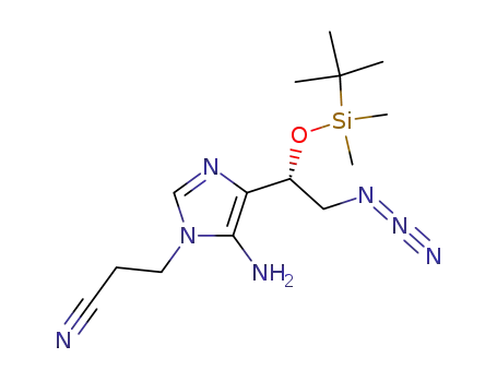 5-Amino-4-<(1'R)-<(2'-azido-1'-tert-butyldimethylsilyl)oxy>ethyl>-1-(2'-cyanoethyl)imidazole