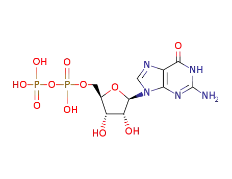 Molecular Structure of 146-91-8 (Guanosine-5'-diphosphate)