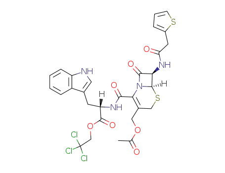(S)-2-{[(6R,7R)-3-Acetoxymethyl-8-oxo-7-(2-thiophen-2-yl-acetylamino)-5-thia-1-aza-bicyclo[4.2.0]oct-2-ene-2-carbonyl]-amino}-3-(1H-indol-3-yl)-propionic acid 2,2,2-trichloro-ethyl ester