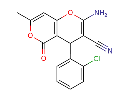 2-amino-4-(2-chlorophenyl)-7-methyl-5-oxo-4H,5H-pyrano[4,3-b]pyran-3-carbonitrile