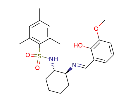 N-((1S,2S)-2-{[1-(2-Hydroxy-3-methoxy-phenyl)-meth-(E)-ylidene]-amino}-cyclohexyl)-2,4,6-trimethyl-benzenesulfonamide
