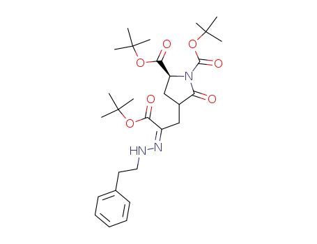 4-[2-tert-butoxycarbonyl-2-(phenethyl-hydrazono)-ethyl]-5-oxo-pyrrolidine-1,2-dicarboxylic acid di-tert-butyl ester