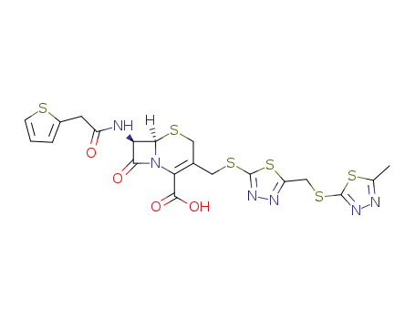 7-{[(thiophen-2-yl)acetyl]amino}-3-{[5-[(5-methyl-1,3,4-thiadiazol-2-ylthio)methyl]-1,3,4-thiadiazol-2-ylthio]methyl}-8-oxo-5-thia-1-azabicyclo[4.2.0]oct-2-ene-2-carboxylic acid