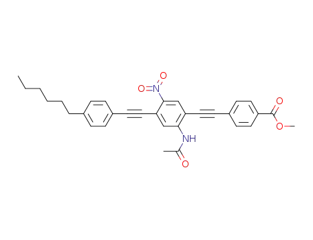 methyl 4-[2-acetamido-4-(4-n-hexylphenylethynyl)-5-nitro]phenylethynylbenzoate
