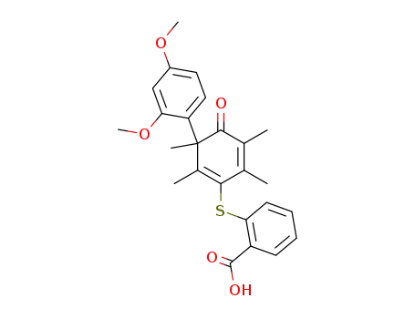 2-(5-(2,4-dimethoxyphenyl)-2,3,5,6-tetramethyl-4-oxocyclohexa-1,2-dienylthio)benzoic acid