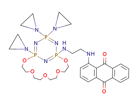 1-{2-[1,3-(oxytetraethylenoxy)-3,5,5-tri(1-aziridinyl)cyclotriphosphazatrien-1-yl]-aminoethylamino}anthraquinone