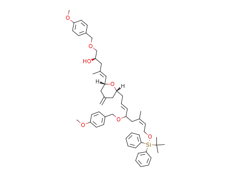 (4E,2R)-5-((2R,6R)-6-{(6Z,2E)-8-(2,2-dimethyl-1,1-diphenyl-1-silapropoxy)-4-[(4-methoxyphenyl)methyl]-6-methylocta-2,6-dienyl}-4-methylene(2,3,5,6-tetrahydropyran-2-yl))-1-[(4-methoxyphenyl)methoxy]-4-methylpent-4-en-2-ol