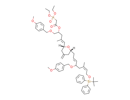 (Diethoxy-phosphoryl)-acetic acid (E)-(R)-4-{(2R,6R)-6-[(2E,6Z)-8-(tert-butyl-diphenyl-silanyloxy)-4-(4-methoxy-benzyloxy)-6-methyl-octa-2,6-dienyl]-4-methylene-tetrahydro-pyran-2-yl}-1-(4-methoxy-benzyloxymethyl)-3-methyl-but-3-enyl ester